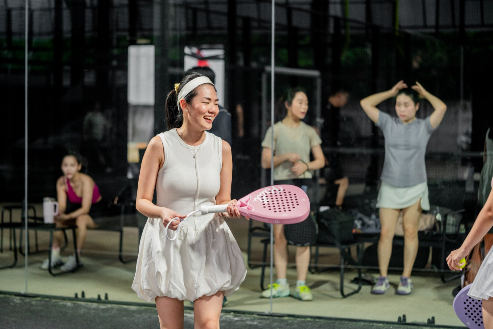 Padel player on court