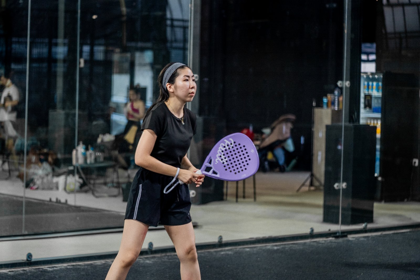 Padel player on court