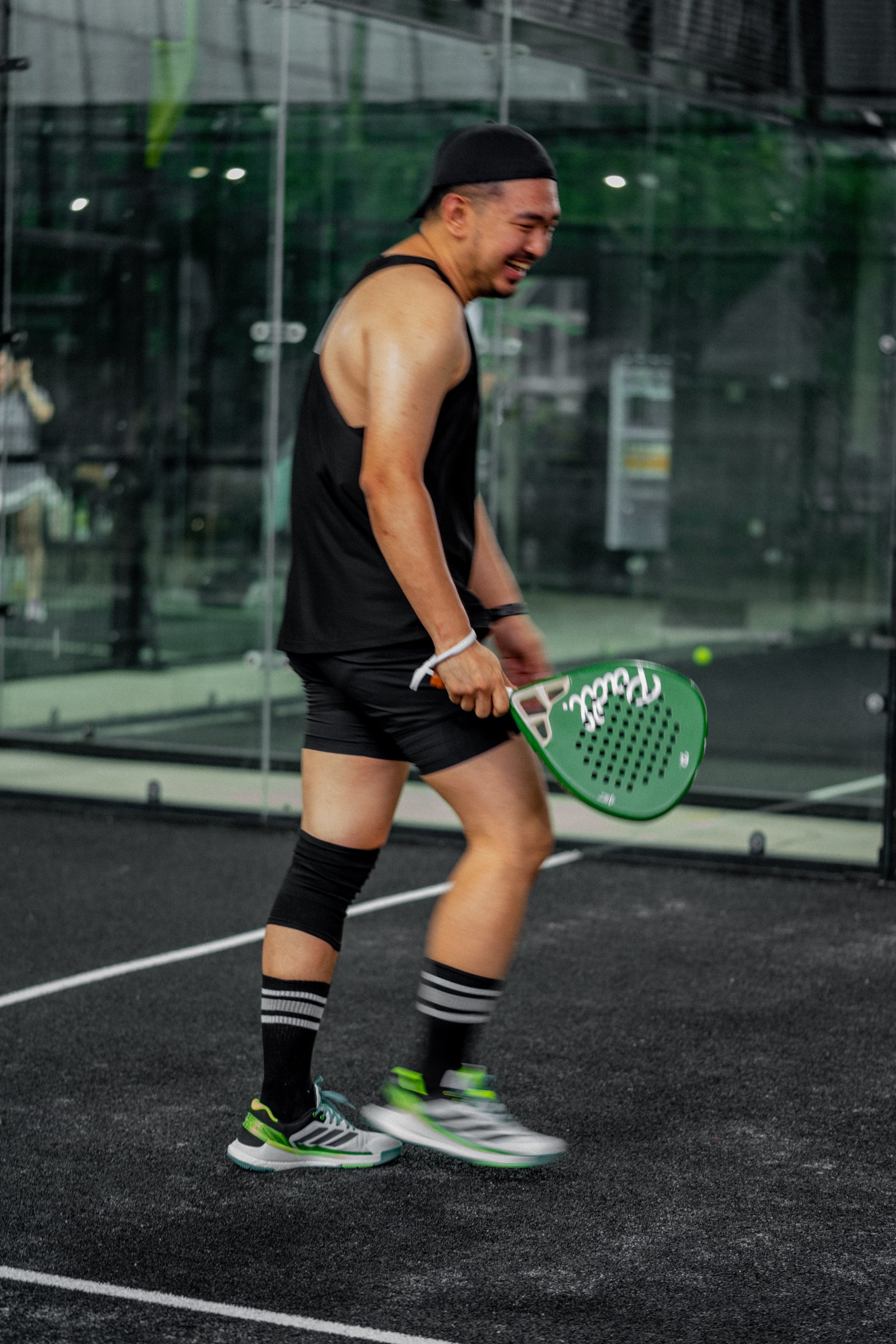 Padel player on court