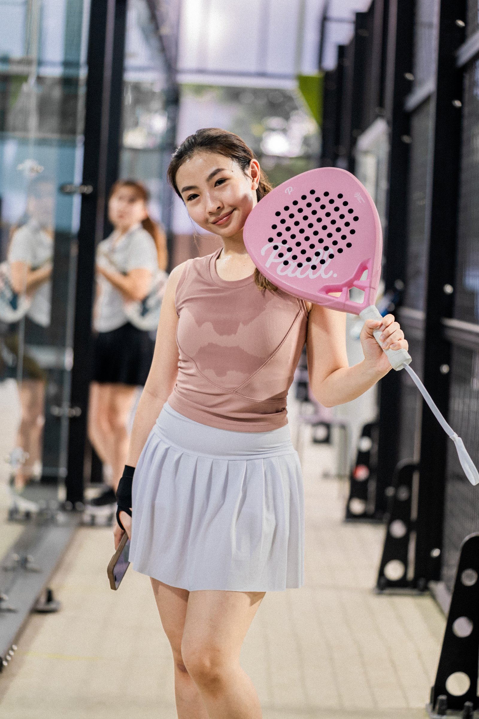 Padel player on court